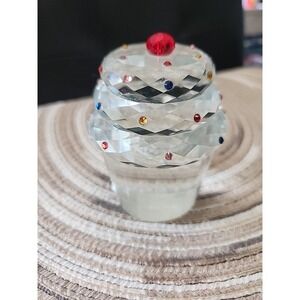 Simon Design Crystal Cupcake Paperweight Rhinestone Sprinkles  UNUSED